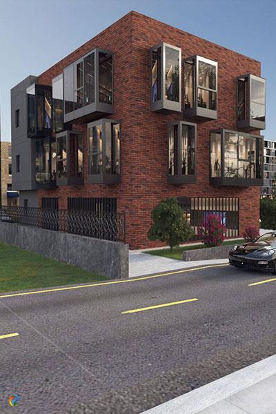 Patlatma taş tuğla bina cephe tasarımı ve dış cephe örnekleri | Split face stone brick building facade design and exterior examples