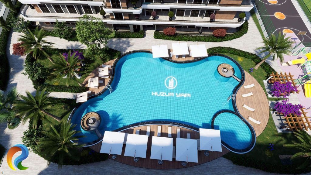 Havuzlu site dış cephe örnekleri ve peyzaj tasarımı | Pool site exterior design examples and landscape architecture